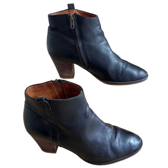 Madewell Boots Womens 8 Black Side Zip Ankle Leather Made in Italy - Picture 4 of 14